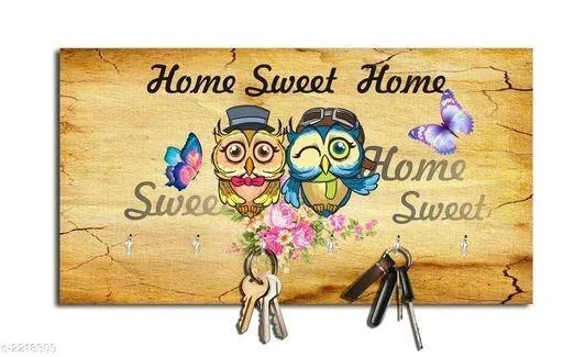 Home Sweet Home Wooden Key Holder (23.4cm X 12.8cm X 3cm)