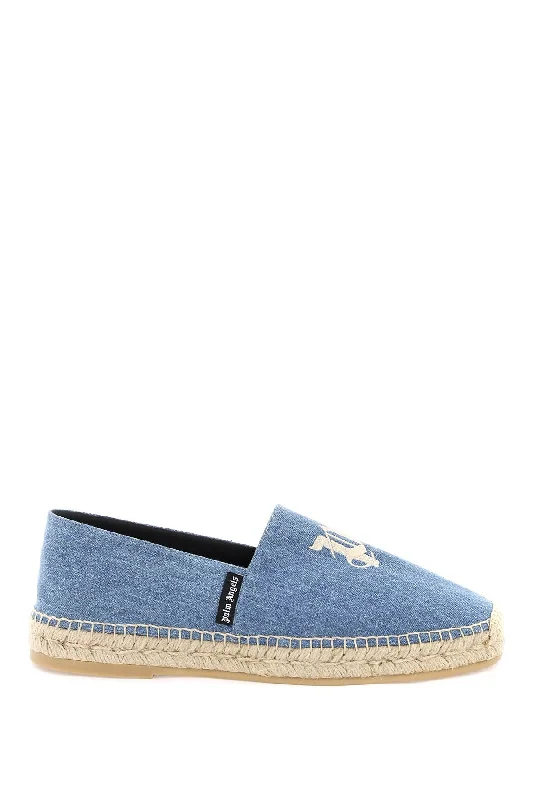 Palm Angels Denim Espadrilles With Embroidered Logo